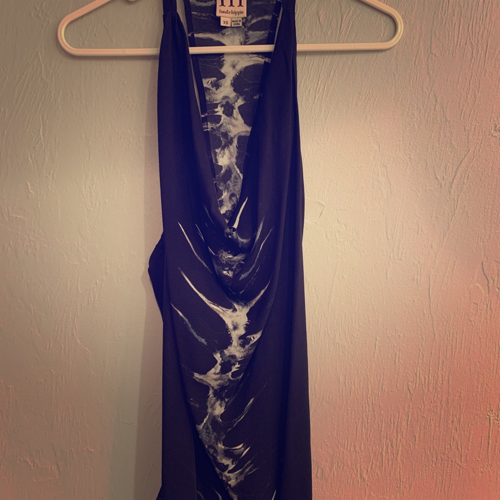 Haute Hippie Tback Draped Silk Top.